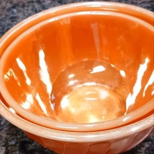 Rare Find fire king Peach luster mid century mixing bowls